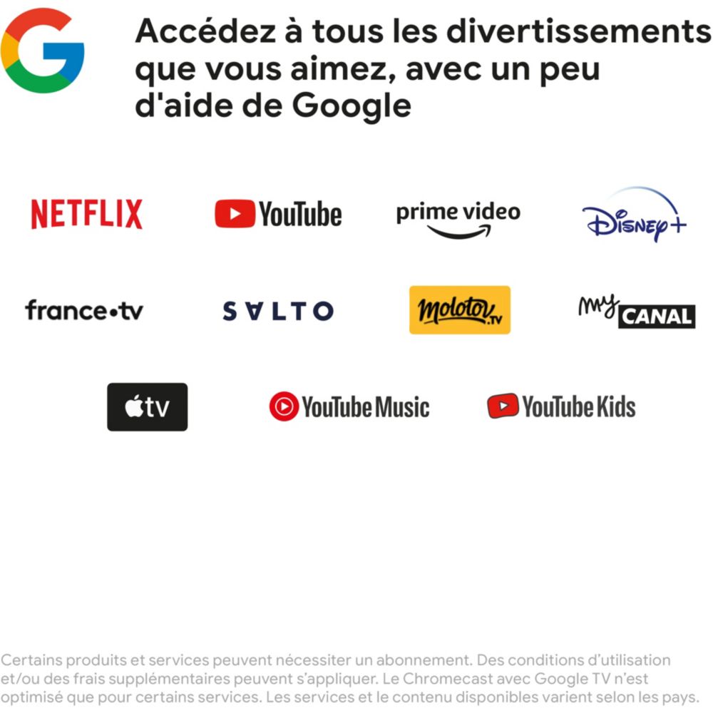 Passerelle multimédia Google Chromecast HD avec Google TV - Cosnewshop