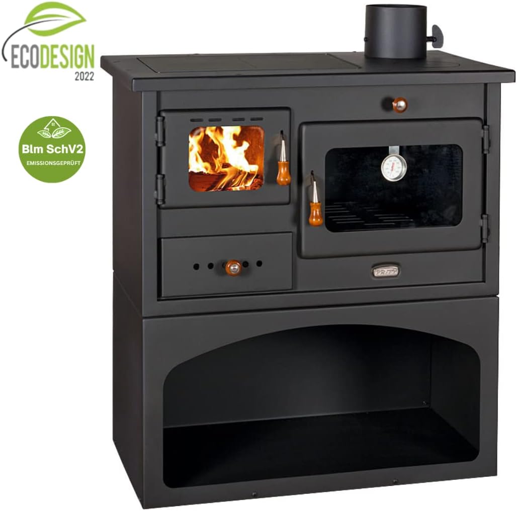 Poêle à bois. Puissance de chauffage de 10 kW. Poêle à combustible solide avec four Modèle Prity 1P34 - Cosnewshop