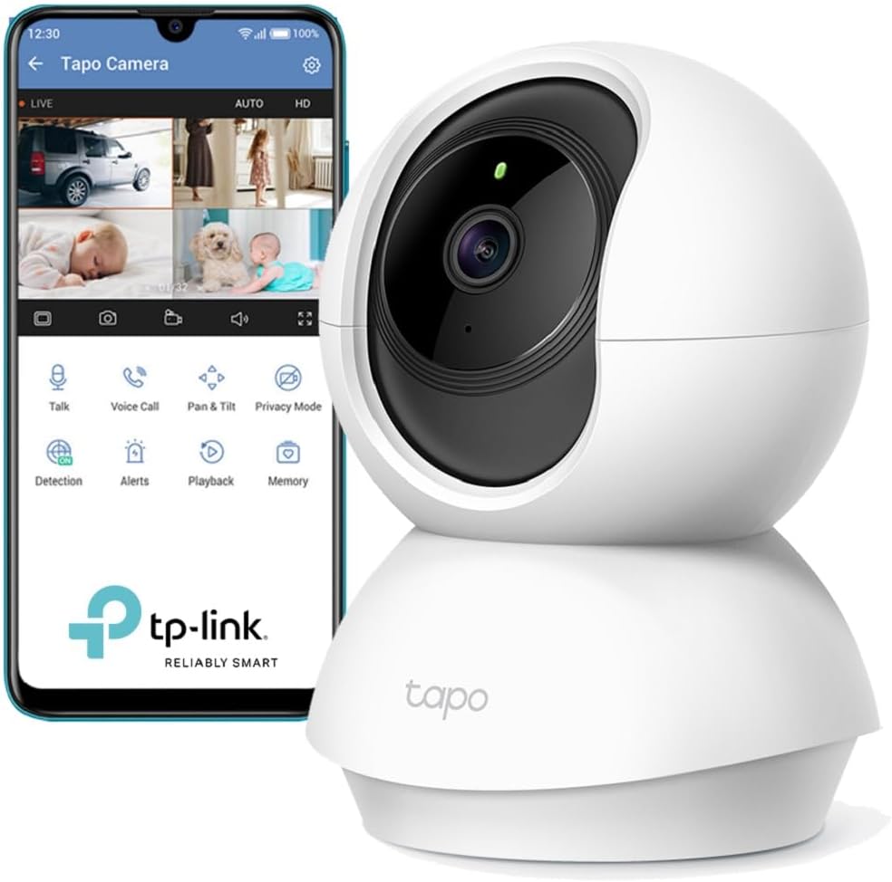 Caméra Surveillance Intérieure WiFi Tapo-Compatible avec Alexa et Google Assistant - Cosnewshop