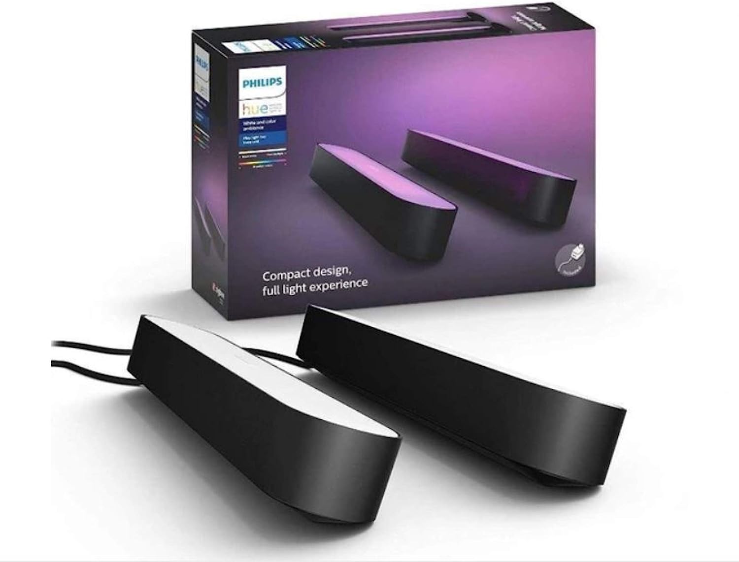 Lampe connectée Philips Hue Play Pack x2 Noir - Cosnewshop