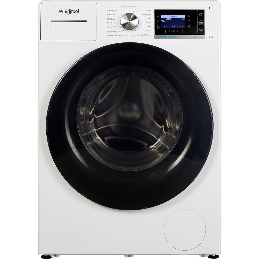 Lave linge hublot Whirlpool W6XW845WBFR Supreme silence - Cosnewshop