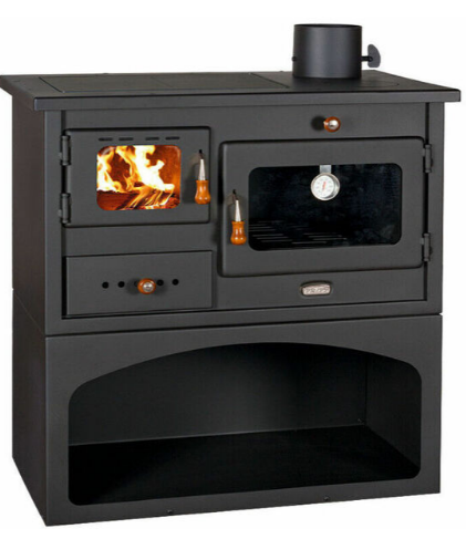 Poêle à bois. Puissance de chauffage de 10 kW. Poêle à combustible solide avec four Modèle Prity 1P34 - Cosnewshop