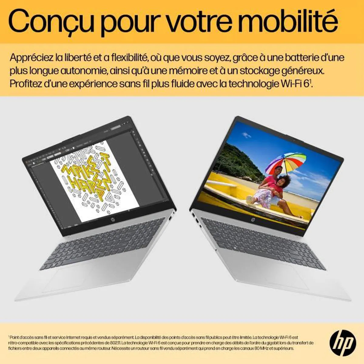 PC Portable HP 15-fc0071nf - 15,6" FHD - Ryzen 5-7520U - RAM 16Go - Stockage 512Go SSD - Windows 11 - AZERTY - Cosnewshop