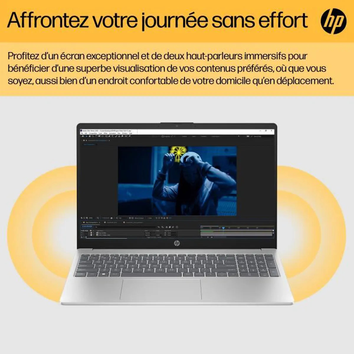 PC Portable HP 15-fc0071nf - 15,6" FHD - Ryzen 5-7520U - RAM 16Go - Stockage 512Go SSD - Windows 11 - AZERTY - Cosnewshop